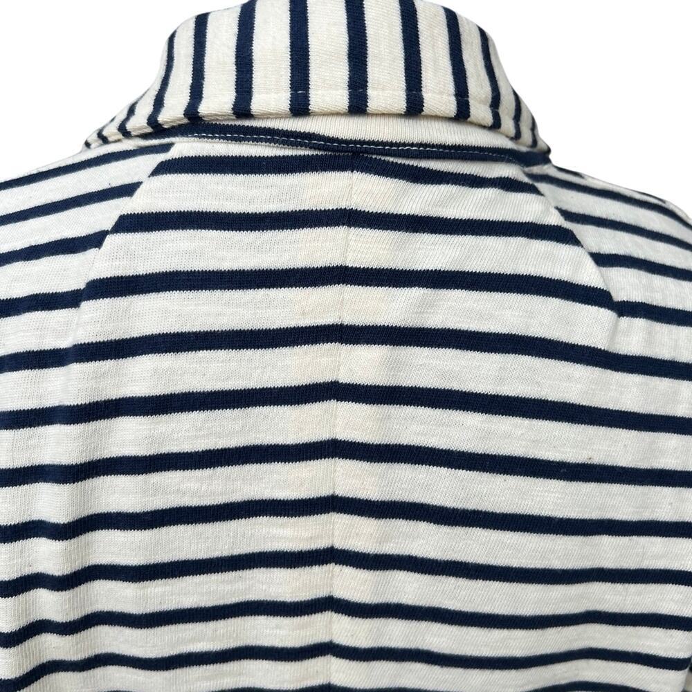 J.CREW size M blazer cream with navy stripes cotton - Picture 8 of 11